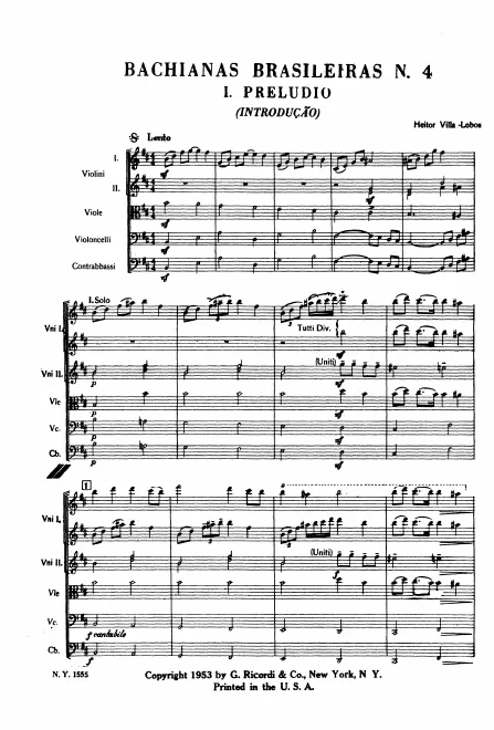 First page of Bachianas brasileiras No.4