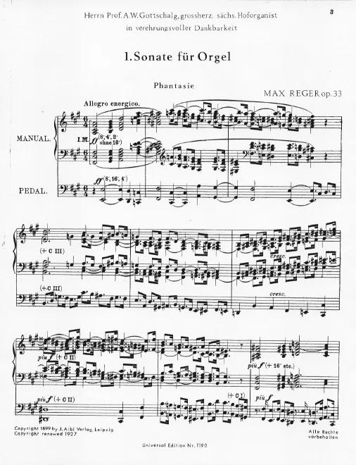 First page of Erste Sonate für Orgel