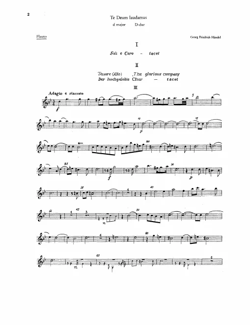 First page of Te Deum in D major, HWV 280