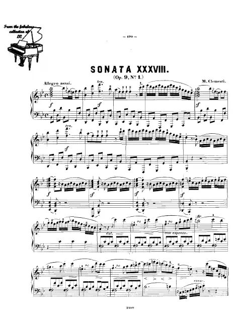 First page of Three Piano Sonatas