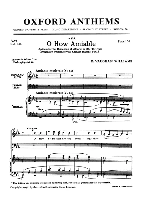 First page of O How Amiable