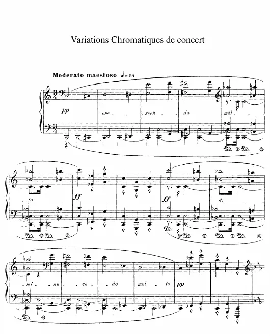 First page of Variations chromatiques de concert