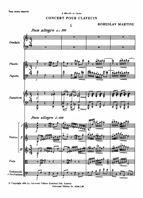 First page of Harpsichord Concerto