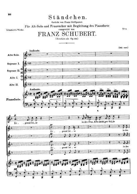 First page of Ständchen ("Zögernd leise")