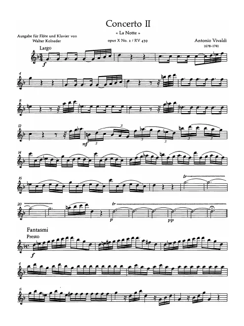 First page of Flute Concerto in G minor