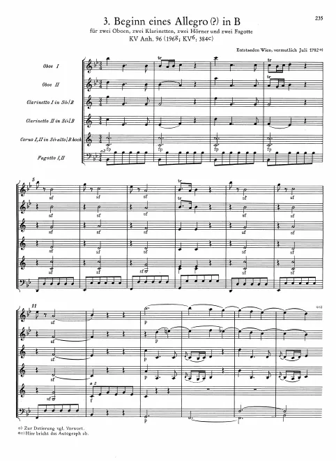 First page of Allegro in B-flat major