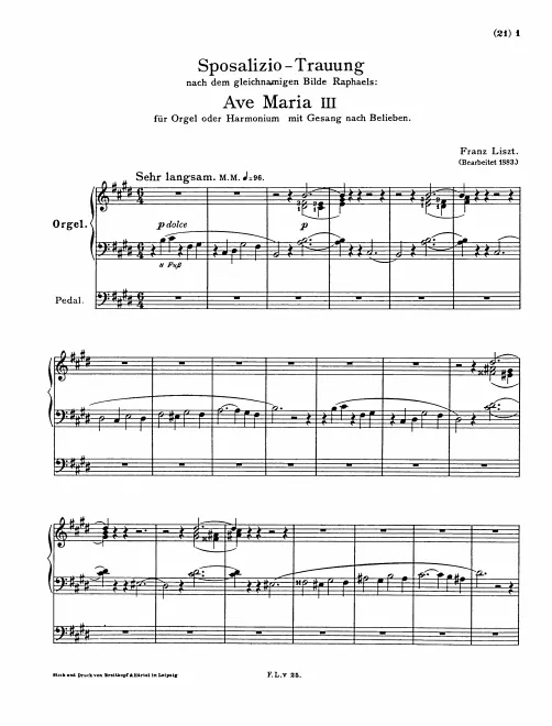 First page of Ave Maria III