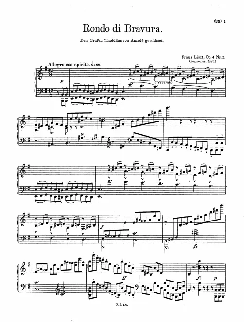 First page of Rondo di bravura