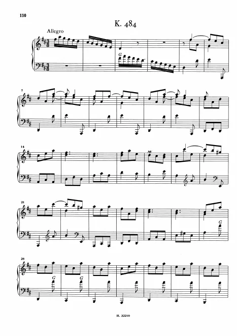 First page of Keyboard Sonata in D major