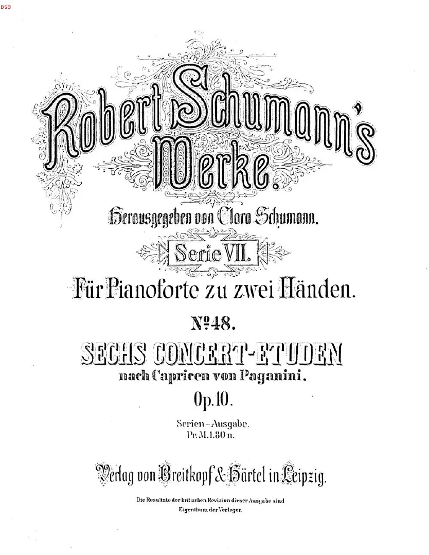 First page of 6 Concert Etudes after Paganini Caprices Op.10