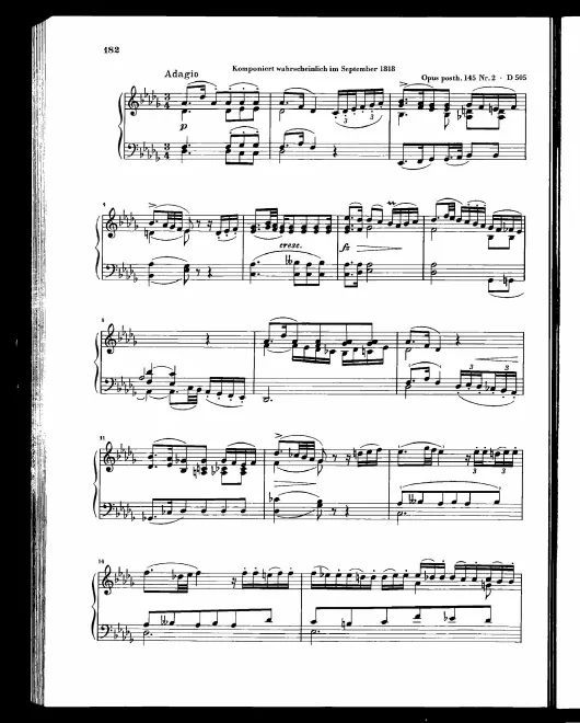 First page of Adagio in D-flat major