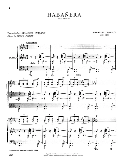 First page of Habanera