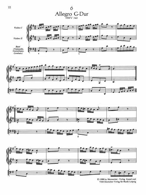 First page of Allegro in G major
