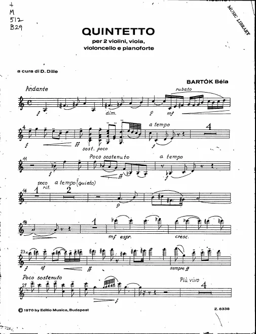 First page of Piano Quintet in C major
