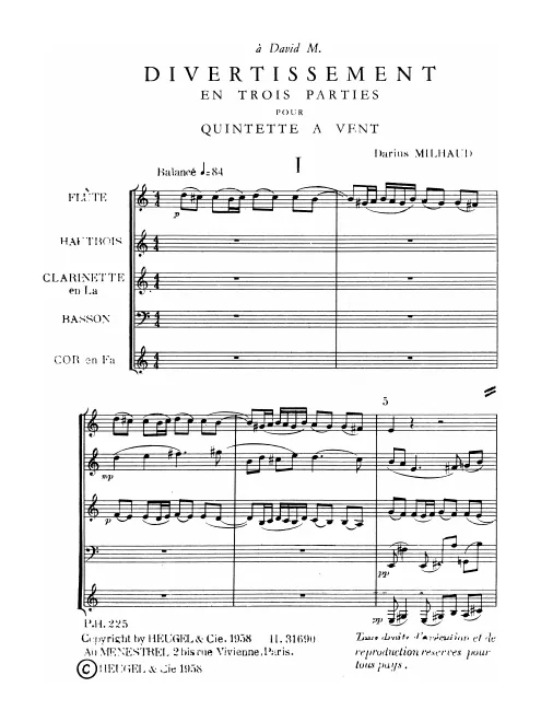 First page of Divertissement