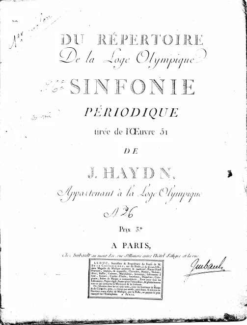 First page of Symphony No.84 in E-flat major