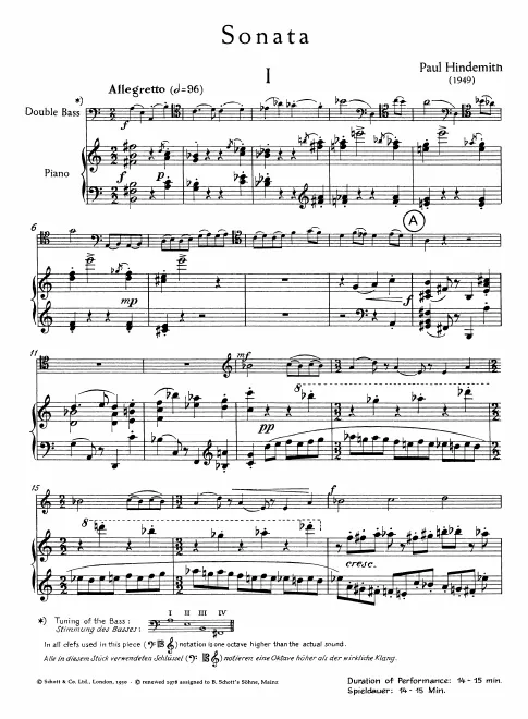 First page of Double Bass Sonata