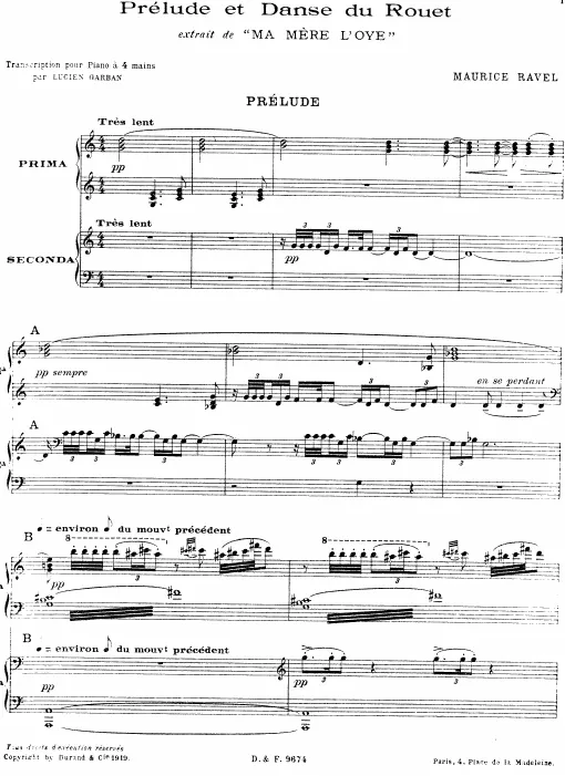 First page of Ma Mère l'Oye