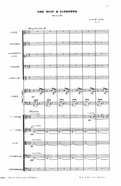 First page of Une nuit à Lisbonne