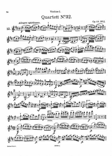 First page of String Quartet in B minor