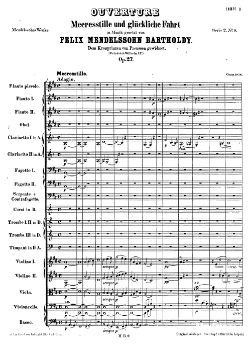 First page of Meerestille und glückliche Fahrt