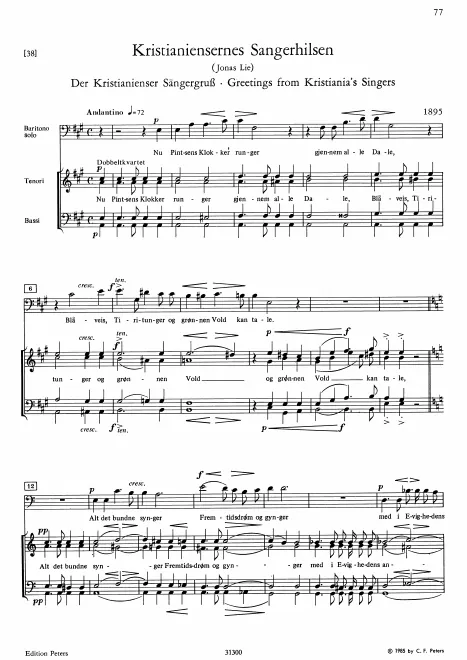 First page of Kristianiensernes sangerhilsen