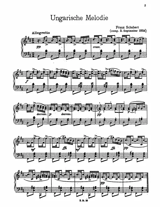 First page of Ungarische Melodie