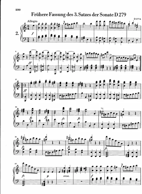 First page of Minuet in A minor