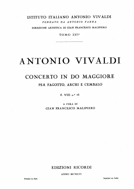 First page of Bassoon Concerto in C major
