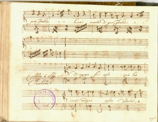First page of Di cipresso funesto ; Querele e morto di Tirsi per Clori ingrata