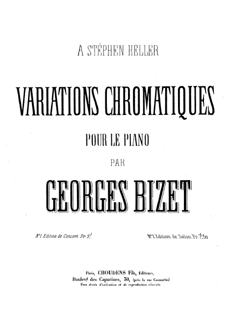 First page of Variations chromatiques de concert