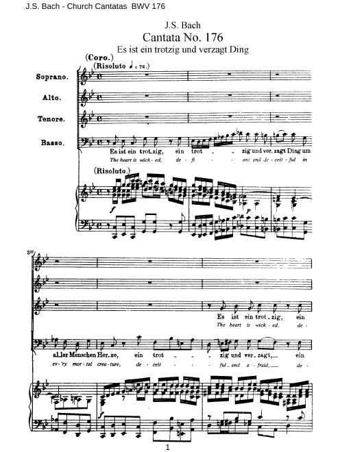 First page of Es ist ein trotzig und verzagt Ding