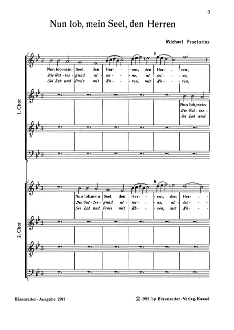 First page of Nun lob, mein Seel, den Herren