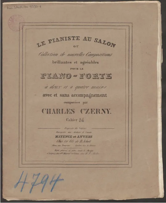 First page of Rondeau sur l'air Que ces murs coquets (Wären hier, zum Glück) de l'opéra L'ambassadrice de D. F. E. Auber composé pour le piano