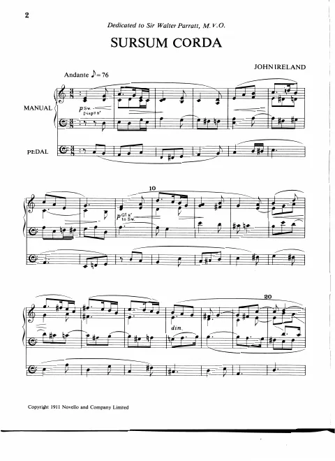 First page of Sursum Corda and Alla Marcia