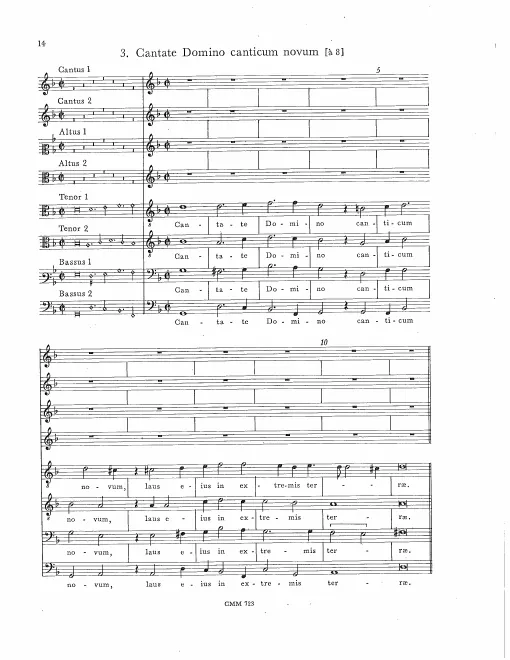 First page of Cantate Domino
