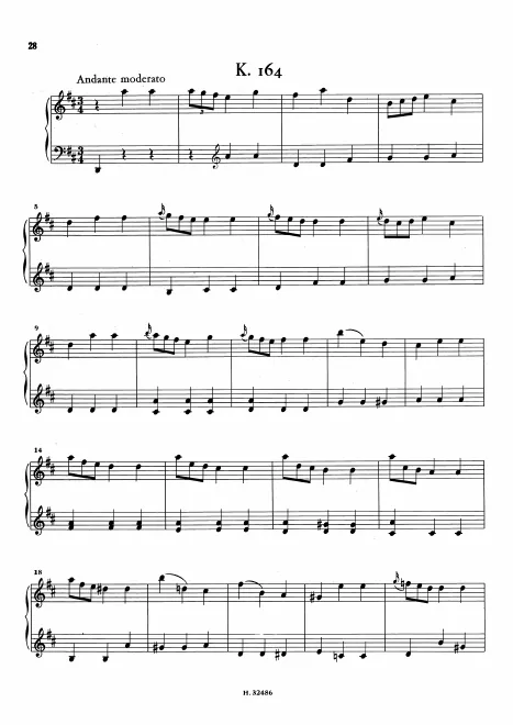 First page of Keyboard Sonata in D major