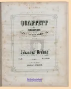 First page of Piano Quartet No.2