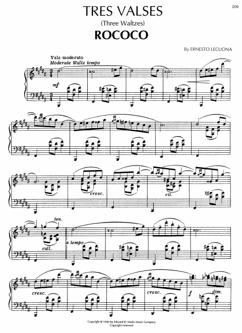 First page of 3 Valses