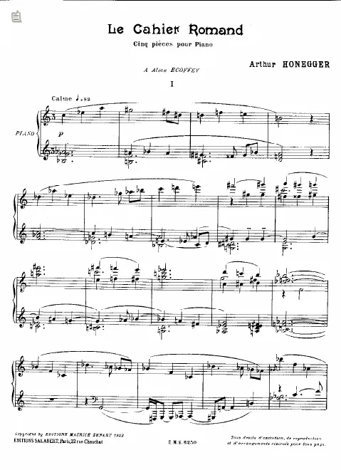 First page of Le Cahier romand