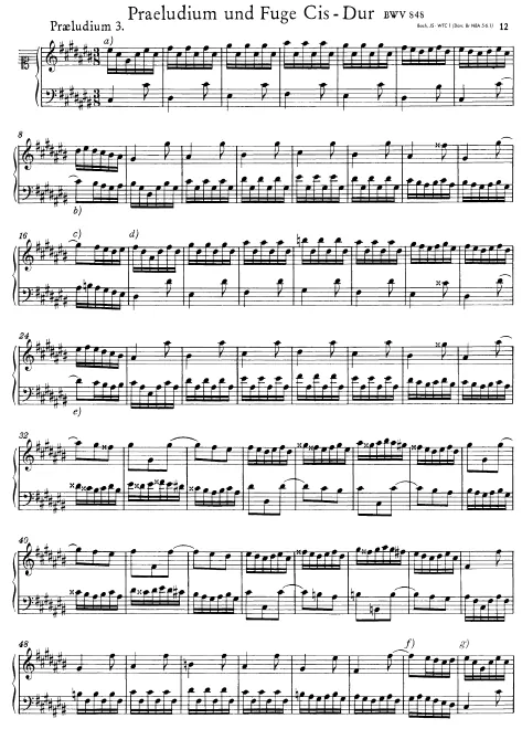 First page of Prelude and Fugue No.3 in C-sharp major