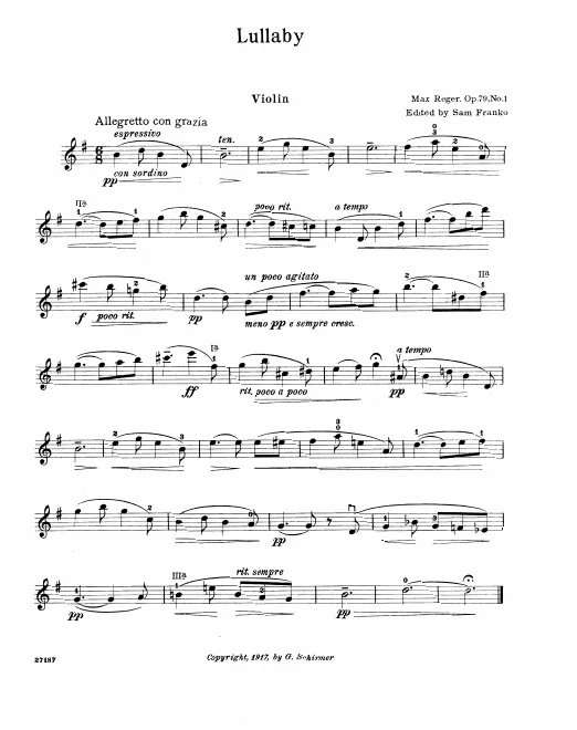 1. Wiegenlied - Violin part