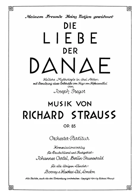 First page of Die Liebe der Danae