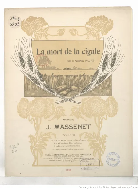 First page of La mort de la cigale