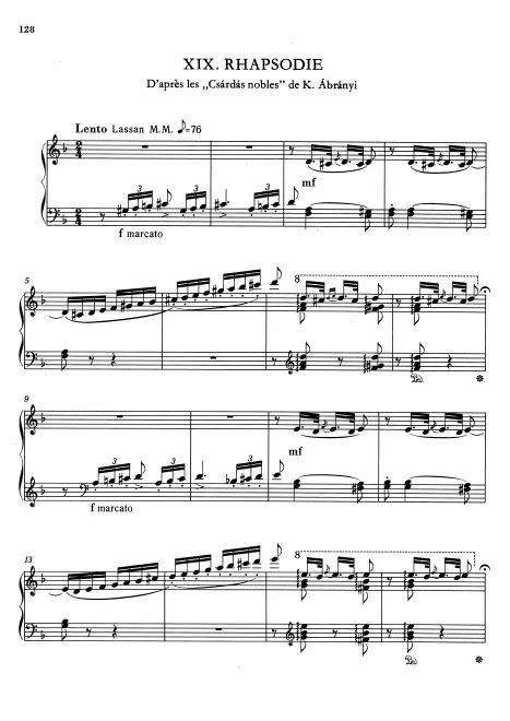 First page of Hungarian Rhapsody No.19
