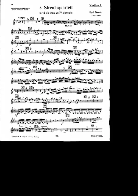 First page of String Quartet in E-flat major
