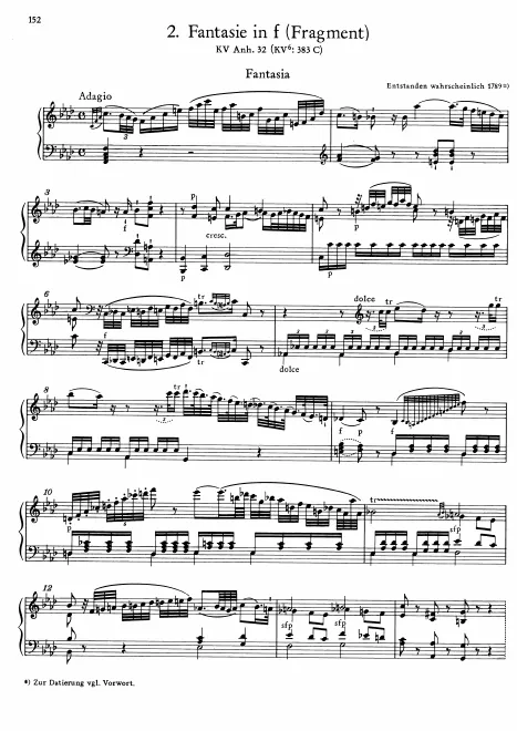 First page of Fantasie in F minor, K.Anh.32