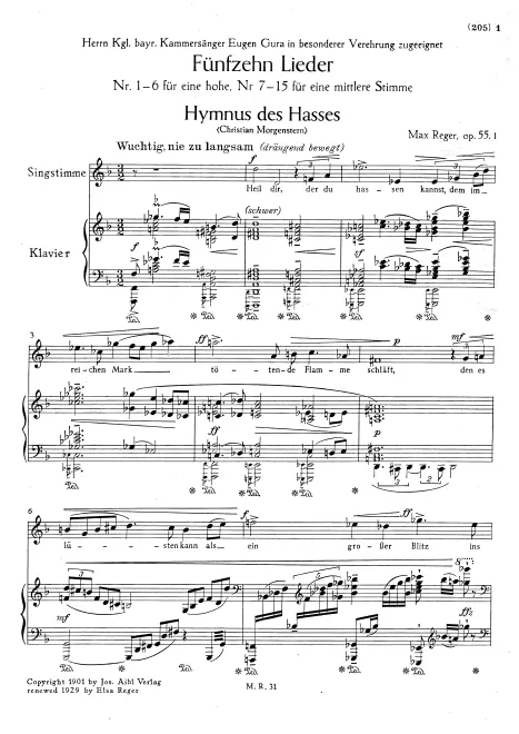 First page of 15 Lieder