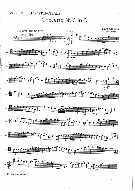 First page of Cello Concerto in C major