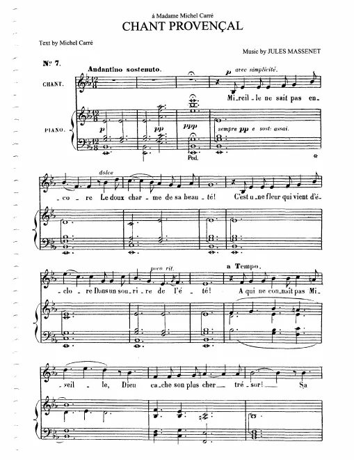 First page of Chant Provençal